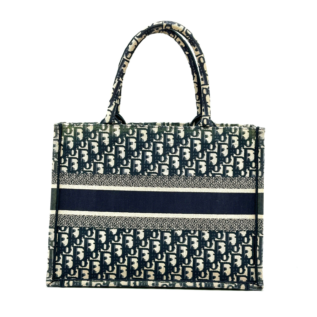 Dior Oblique Canvas Book Tote Medium Navy Tote Bag