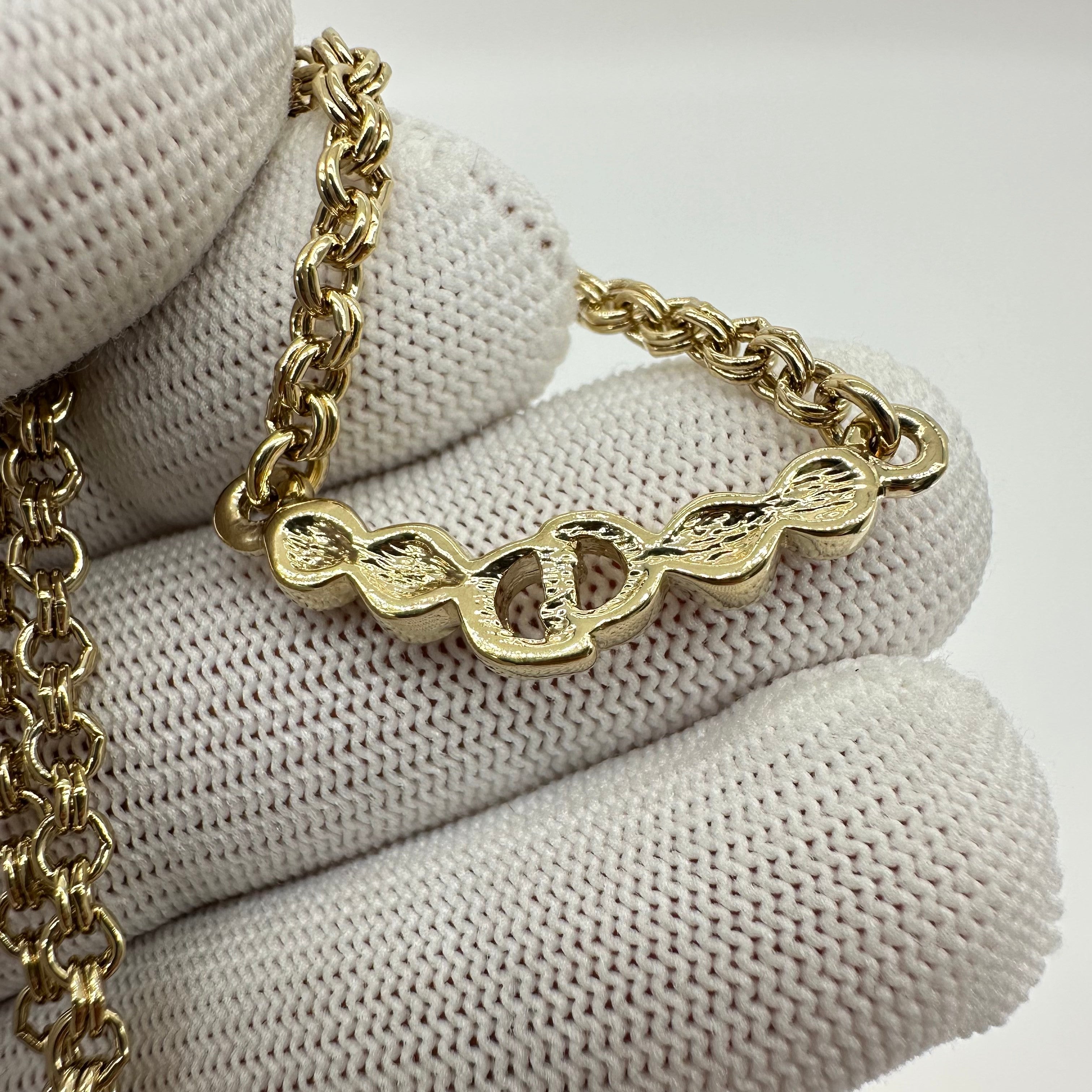 Christian Dior Logo Stone Necklace