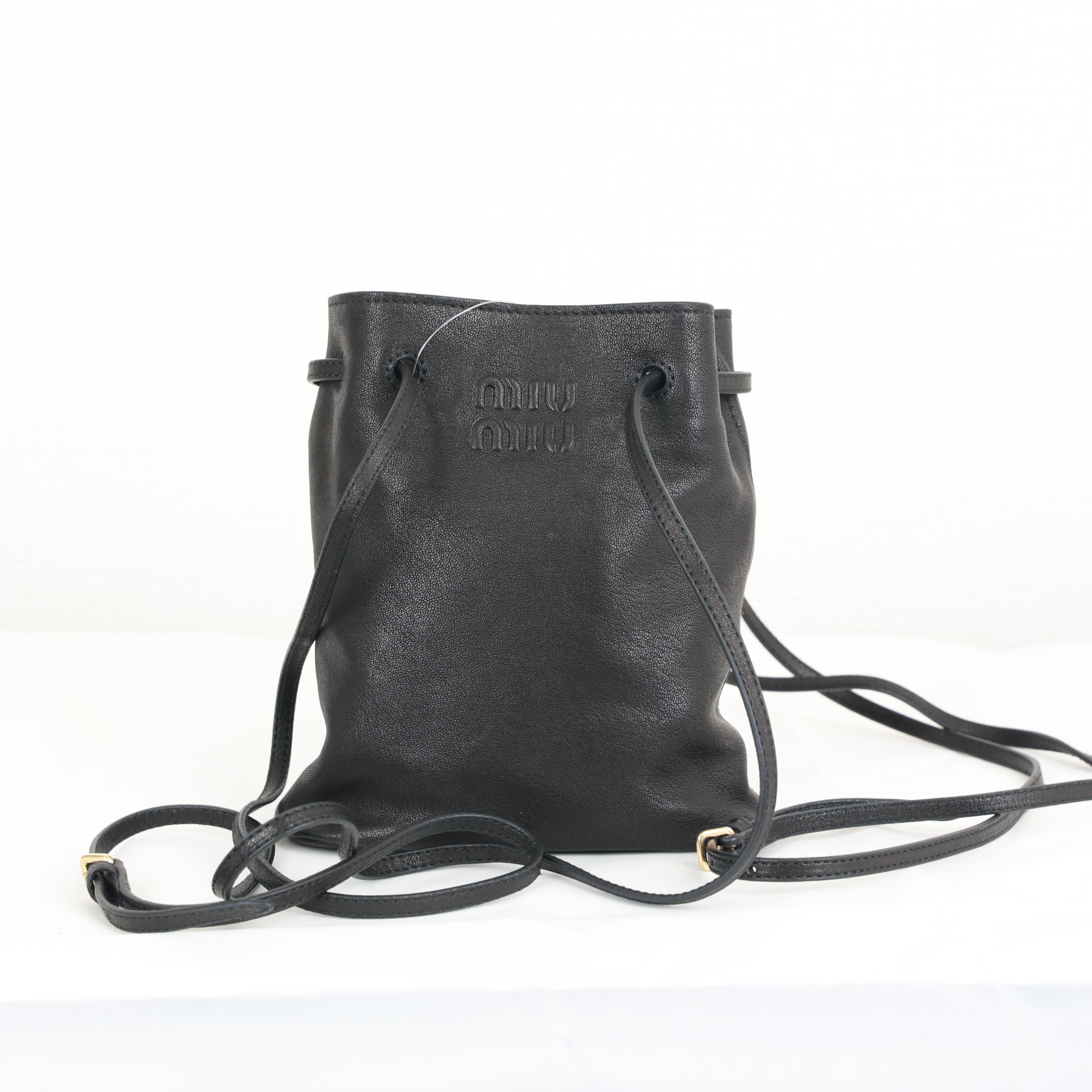 Miu Miu Nappa Leather Mini Bucket Bag Soft Shoulder Bag Crossbody