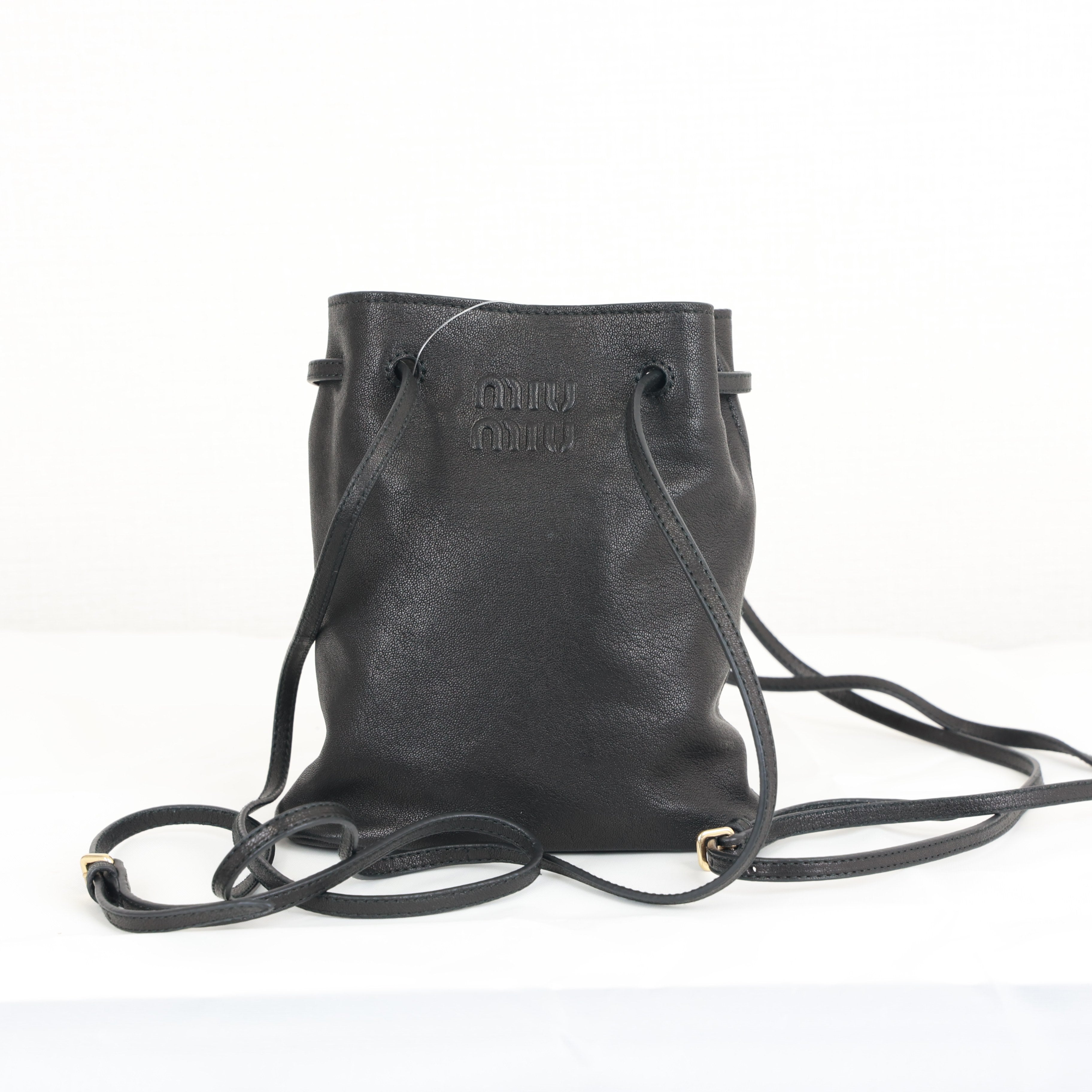 Miu Miu Nappa Leather Mini Bucket Bag Soft Shoulder Bag Crossbody