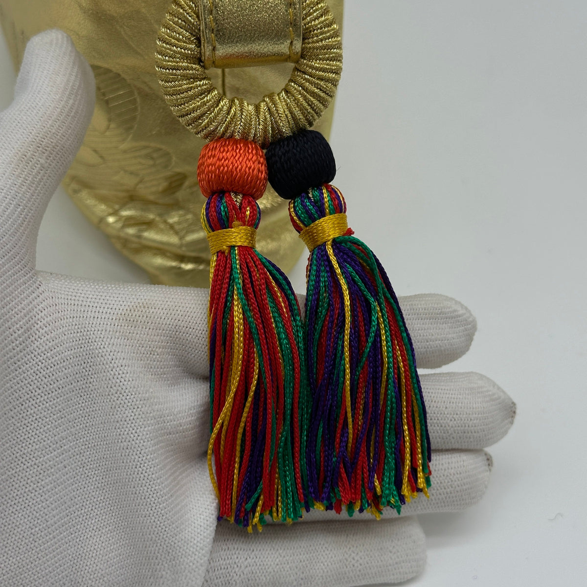 Loewe Nappa Leather Anagram Fringe Gold Shoulder Bag