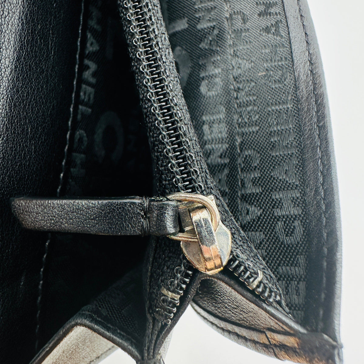 Chanel Patent Leather Coco Mark Long Black Bifold Wallet