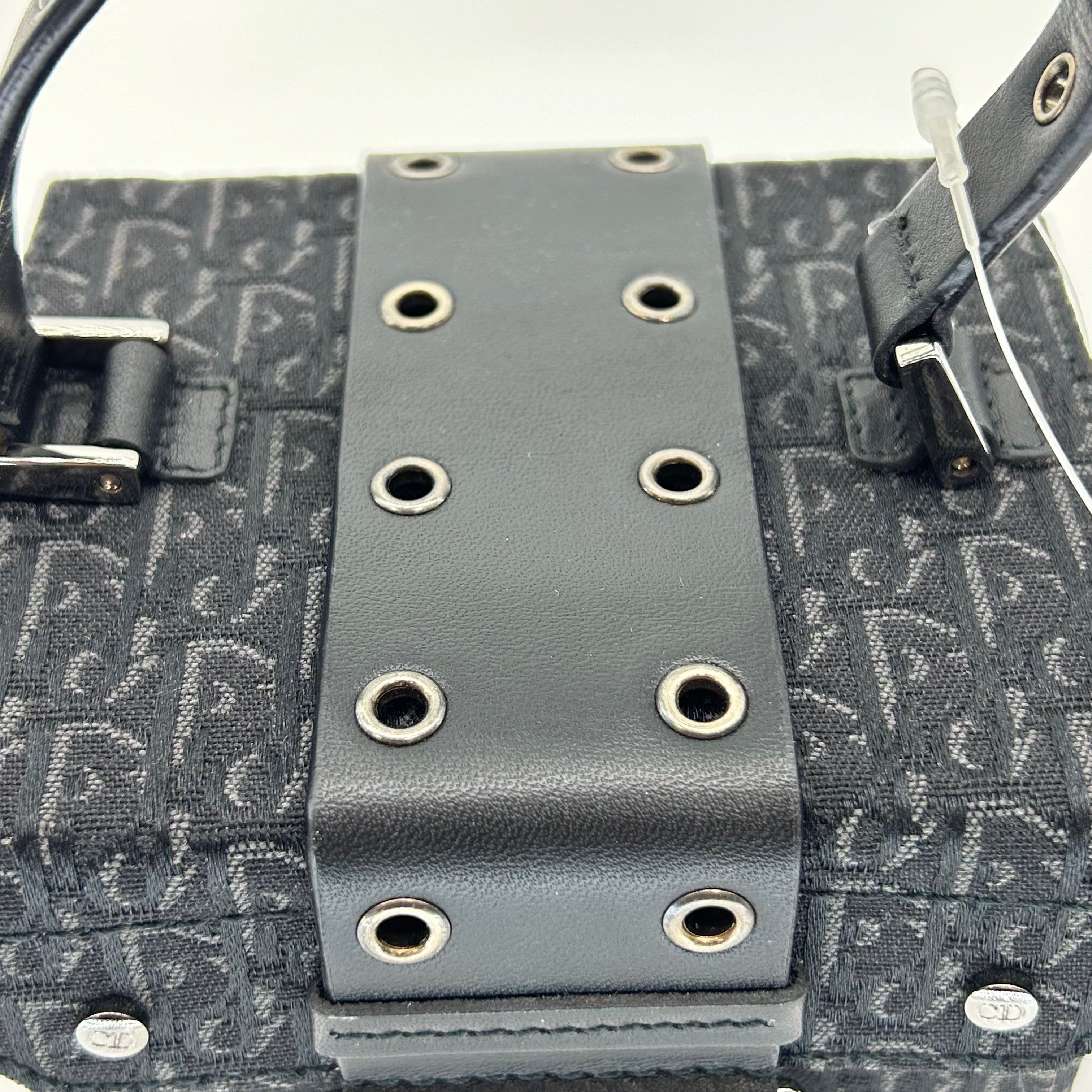 Christian Dior Trotter Monogram Vanity Bag Black Canvas Top Handle Bag Vintage