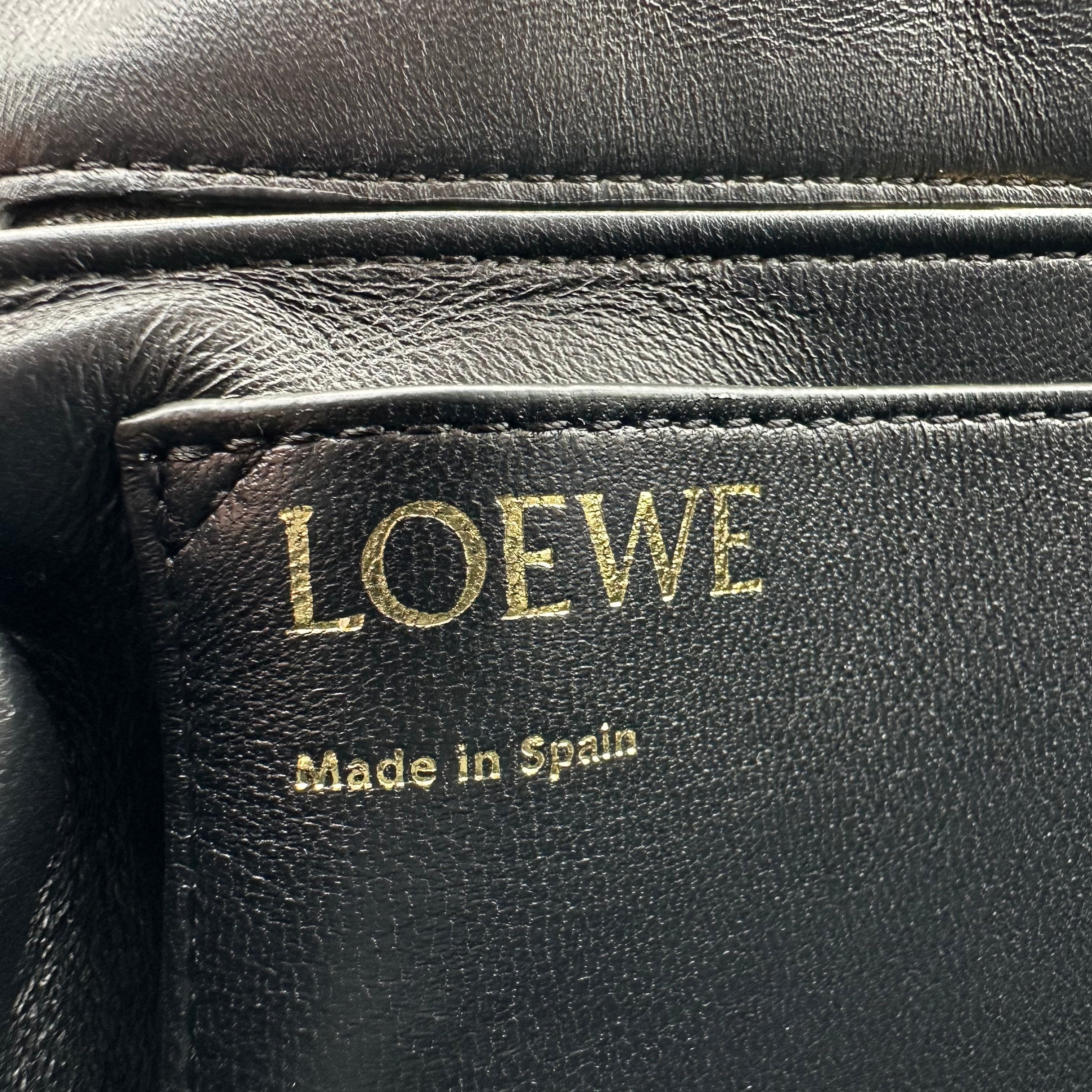 Loewe Anagram puffer Leather Chain Shoulder Bag Black