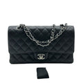 Chanel Black Caviar Medium Classic Double Flap Bag SV
