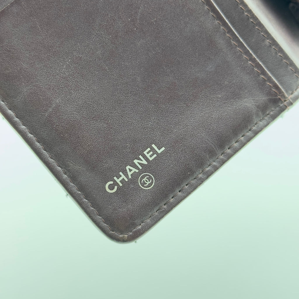 Chanel Quilted Caviar Calfskin Coco Mark Black Long Wallet