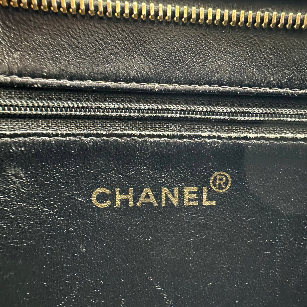 Chanel Reissue Tote Hilton Style Caviar Leather Shoulder Handbag Black Gold Hardware 5 Series Vintage