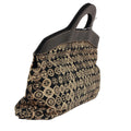 Chanel Coco Mark handbag Jersey Calfskin Printed Large Frame Handle Bag Beige Black 8 series