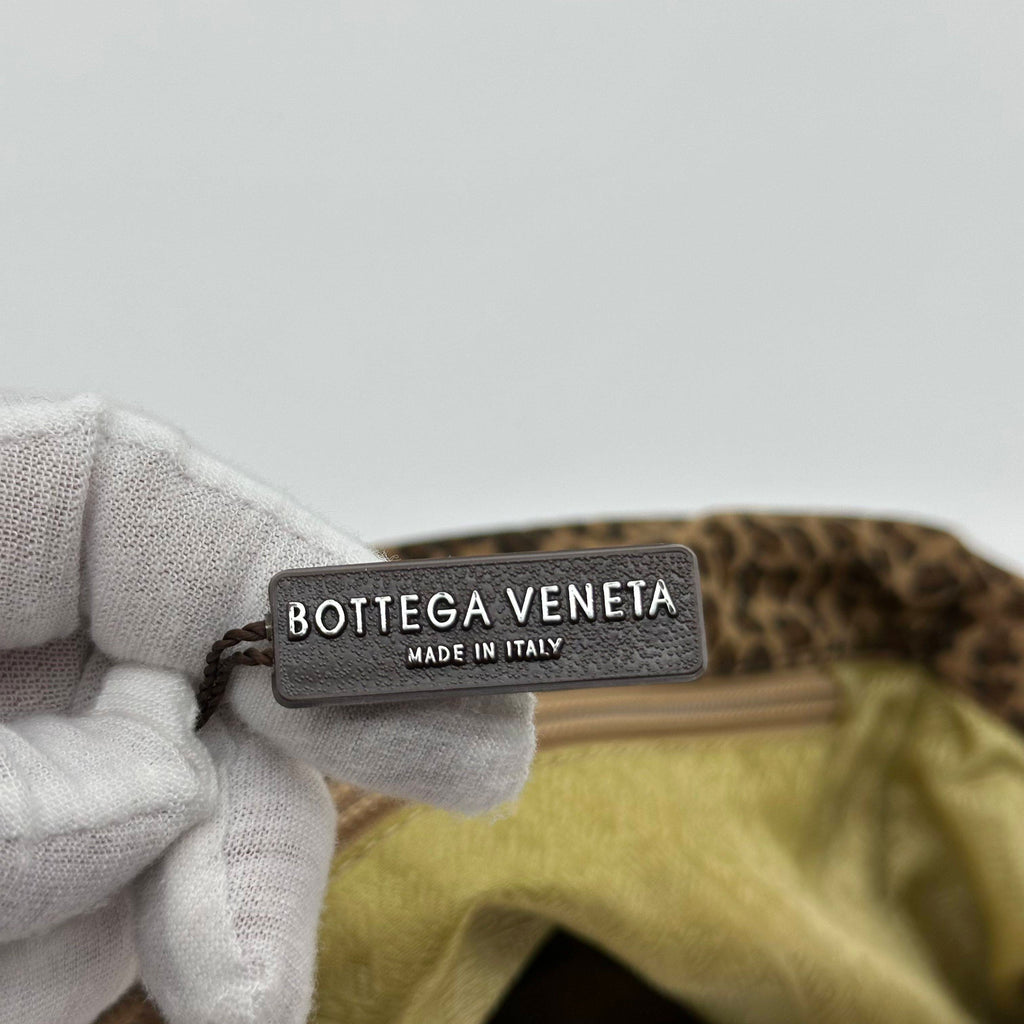 bottega Veneta  nylon leopard print hobo shoulder bag
