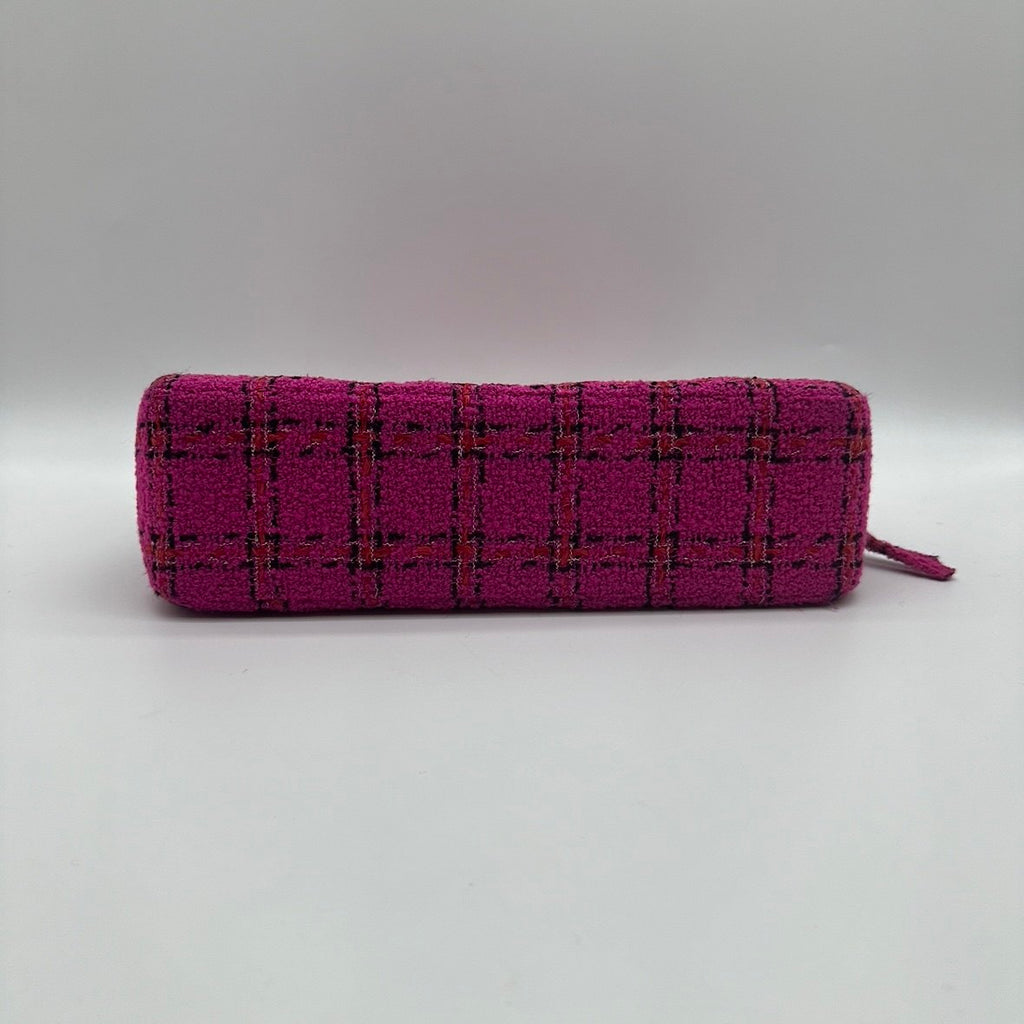 Chanel Vintage Tweed Pink Gold Chain Shoulder Bag