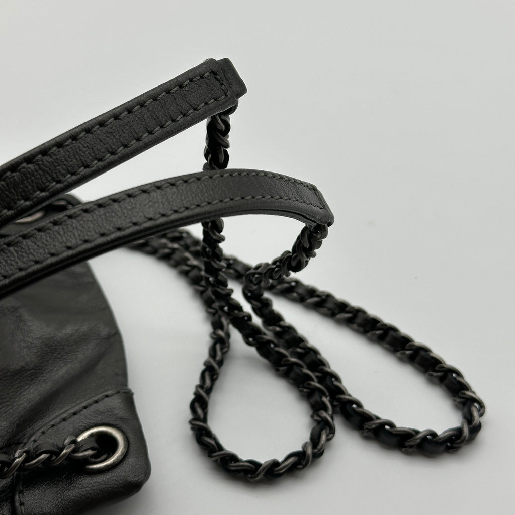 Chanel Quilted Leather Black Chain Shoulder Bag