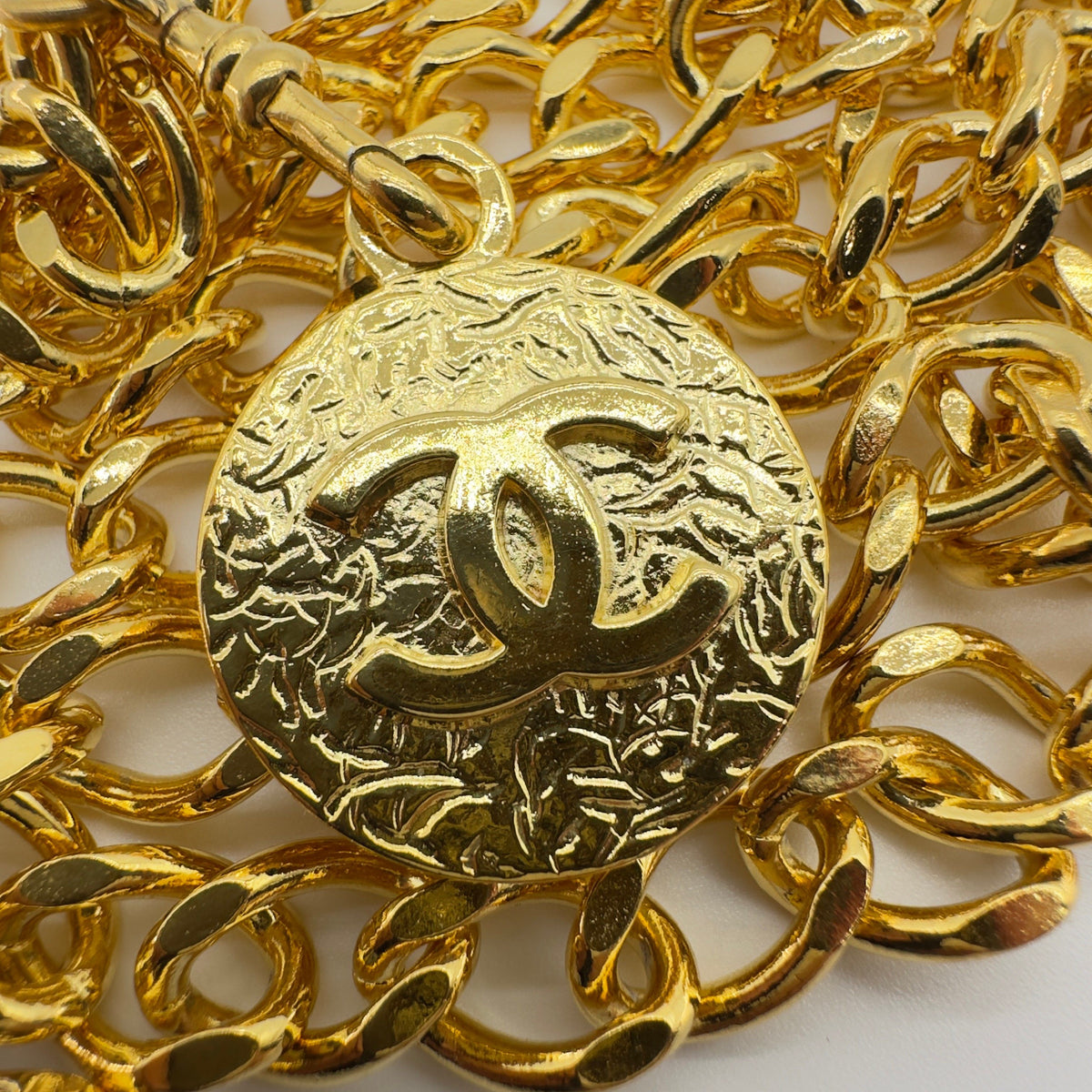 Chanel Gold Chain Coco Mark Medallion Belt
