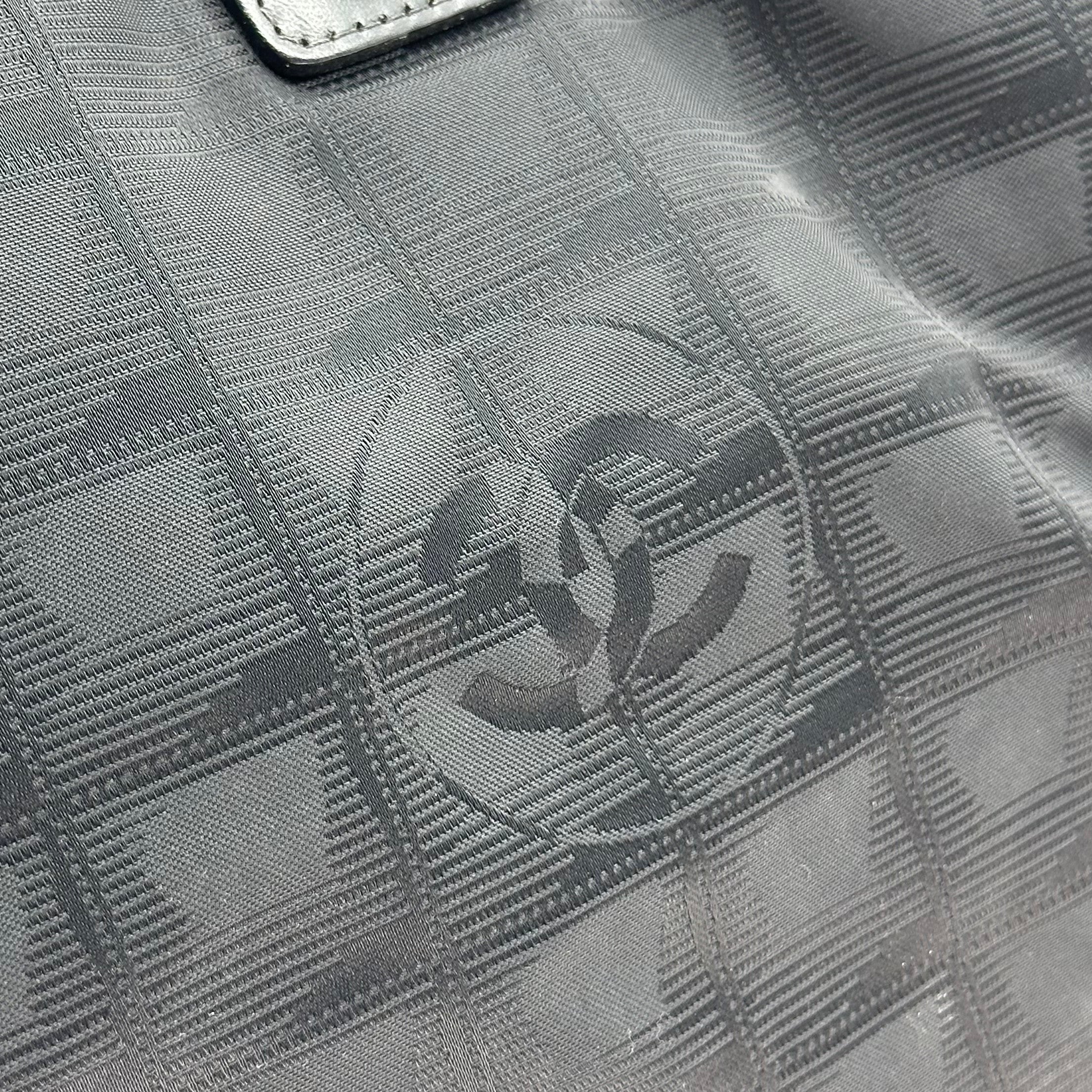 CHANEL Tote Bag leather Nylon canvas Black 6 series