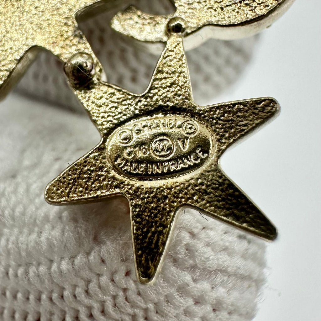 Chanel Crystal-Embellished Star Stud Earrings