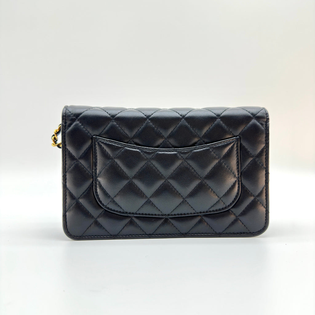 Chanel Matelasse Leather Coco Mark Black Crossbody Bag
