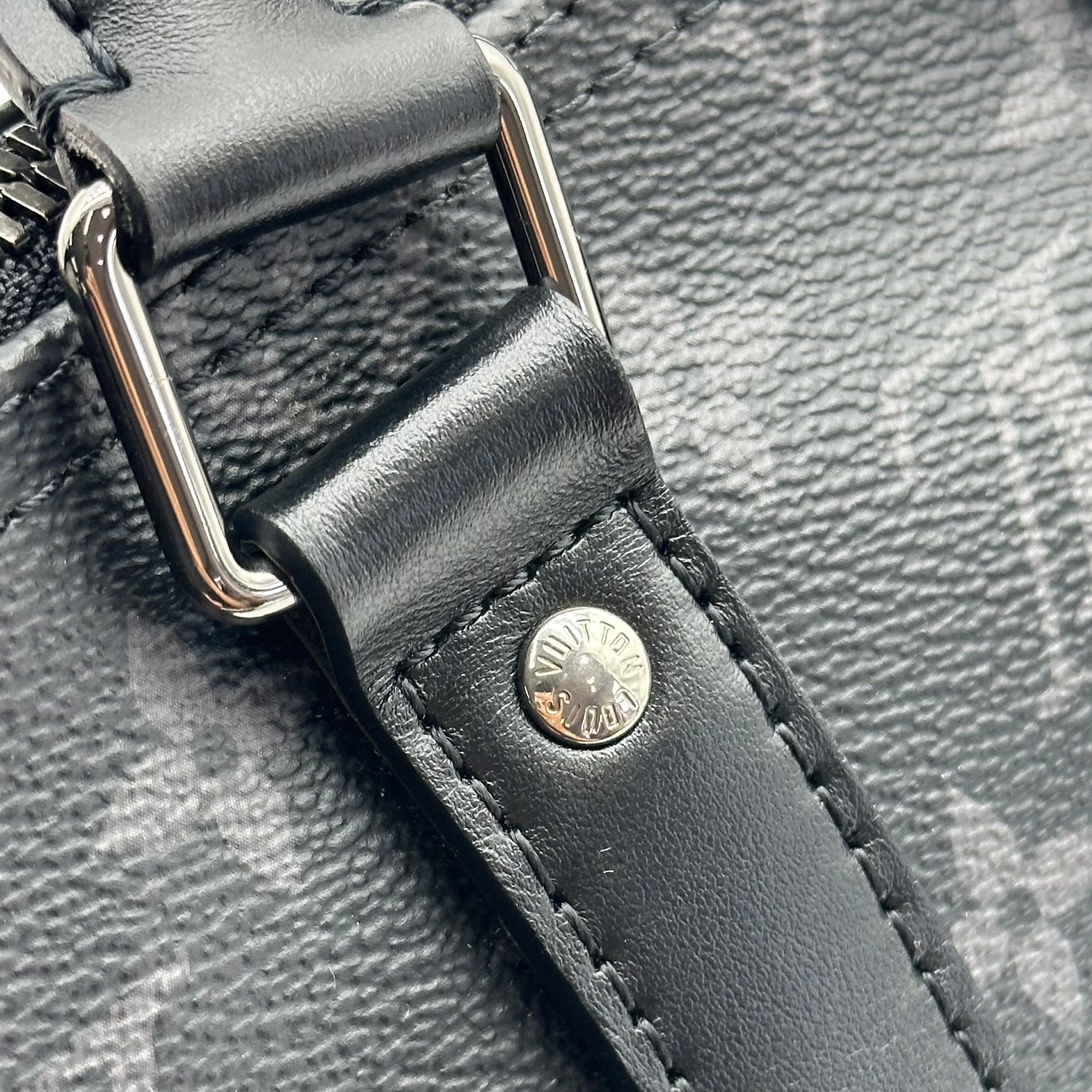 LOUIS VUITTON 2way M46271 IC chip Black Grey Keepall Bandouliere 25	Monogram Eclipse
