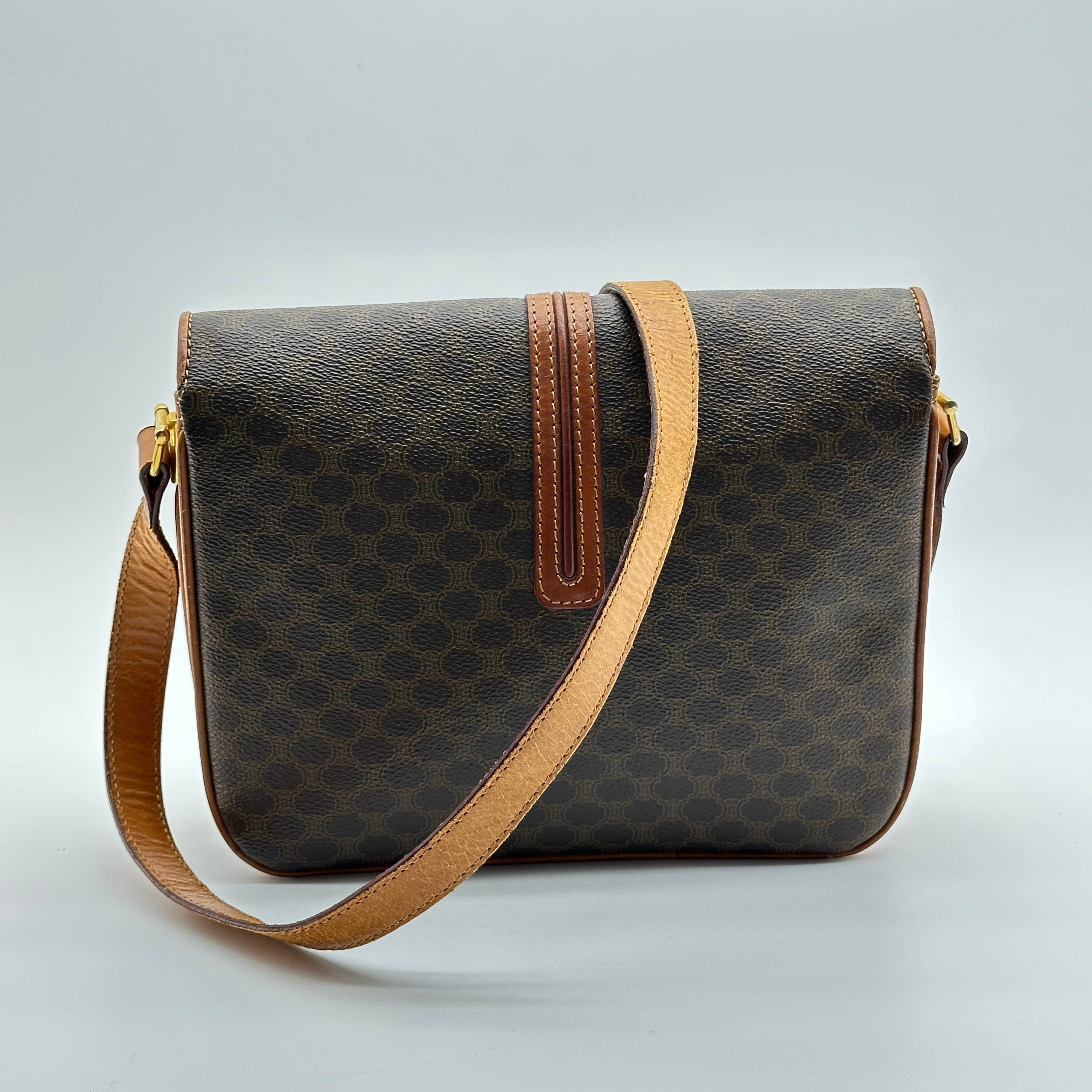 vintage celine starball brown macadam triomphe shoulder bag