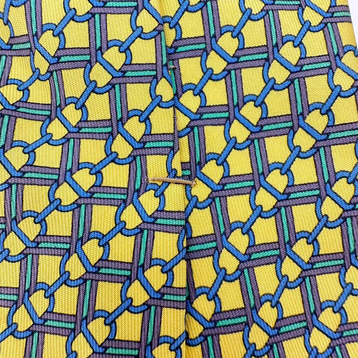 Hermes Motif Silk Tie Vintage Necktie 100%Silk