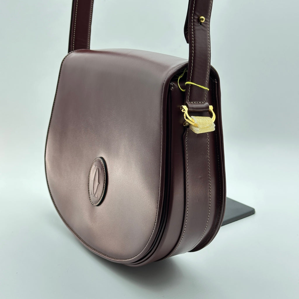cariter must de cartier burgundy bordeaux shoulder bag