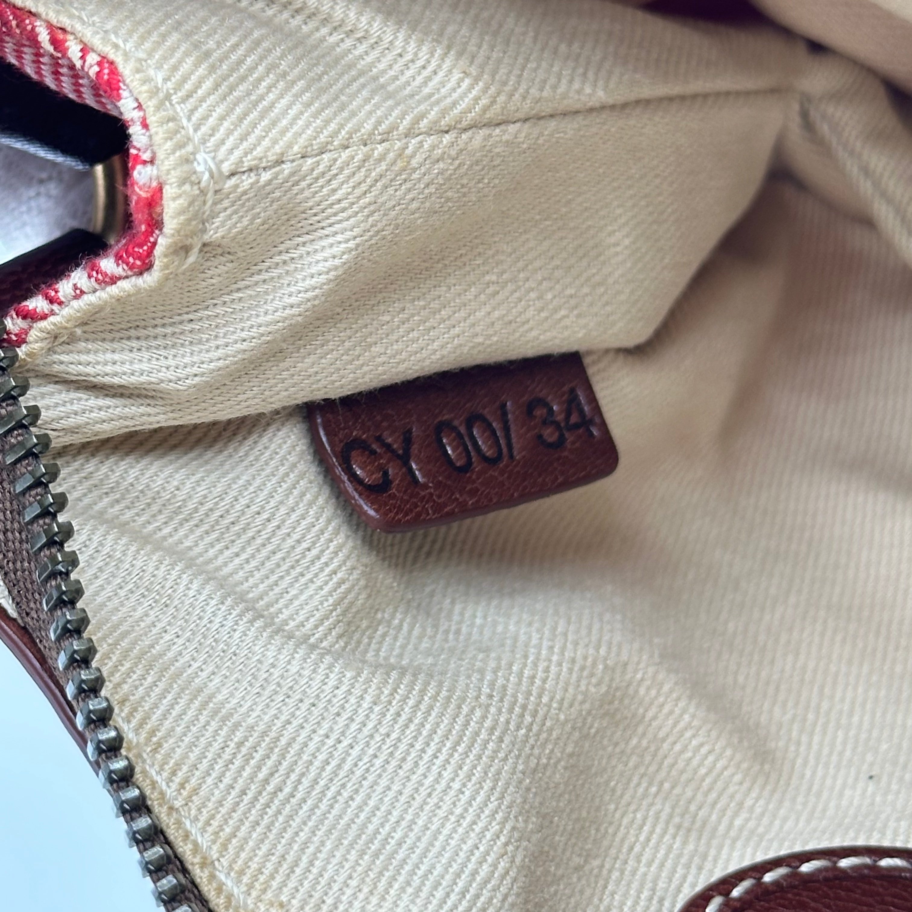 CELINE C Macadam Canvas Shoulder Bag Pink