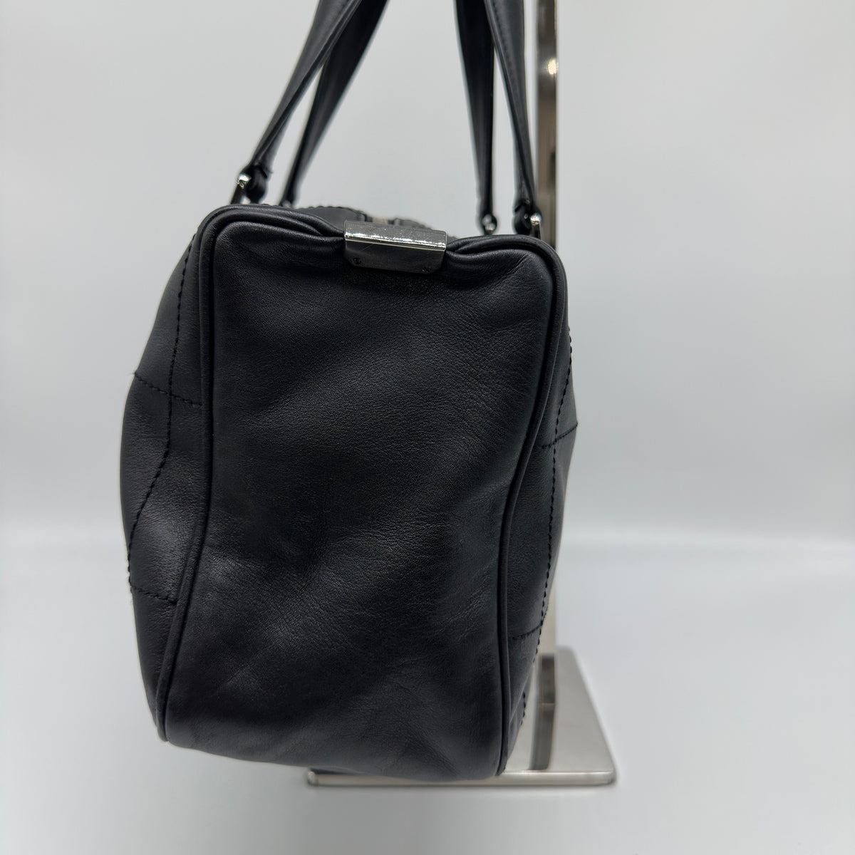 Chanel Chocolate Bar Quilted Leather Black Handbag
