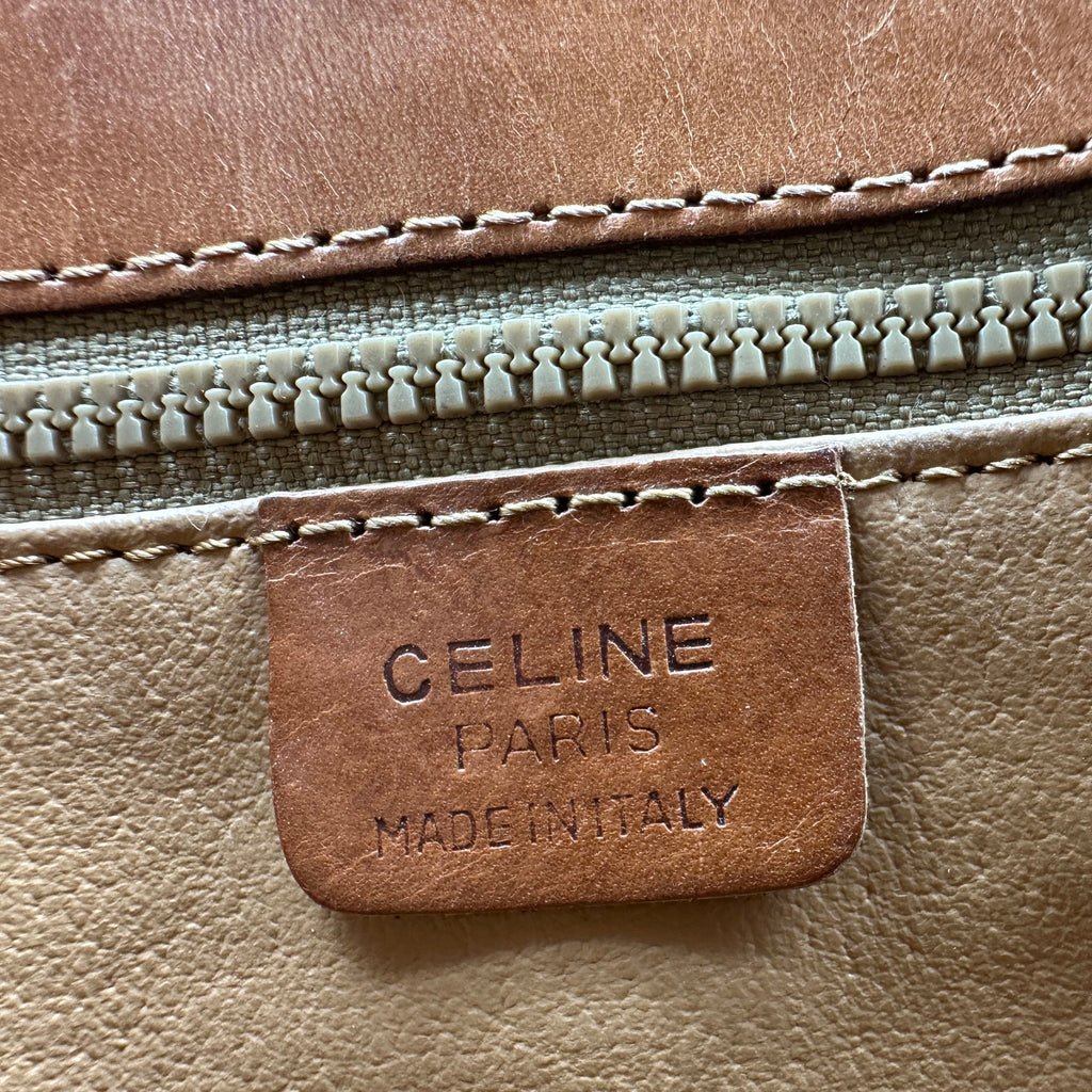 vintage celine starball brown macadam triomphe shoulder bag