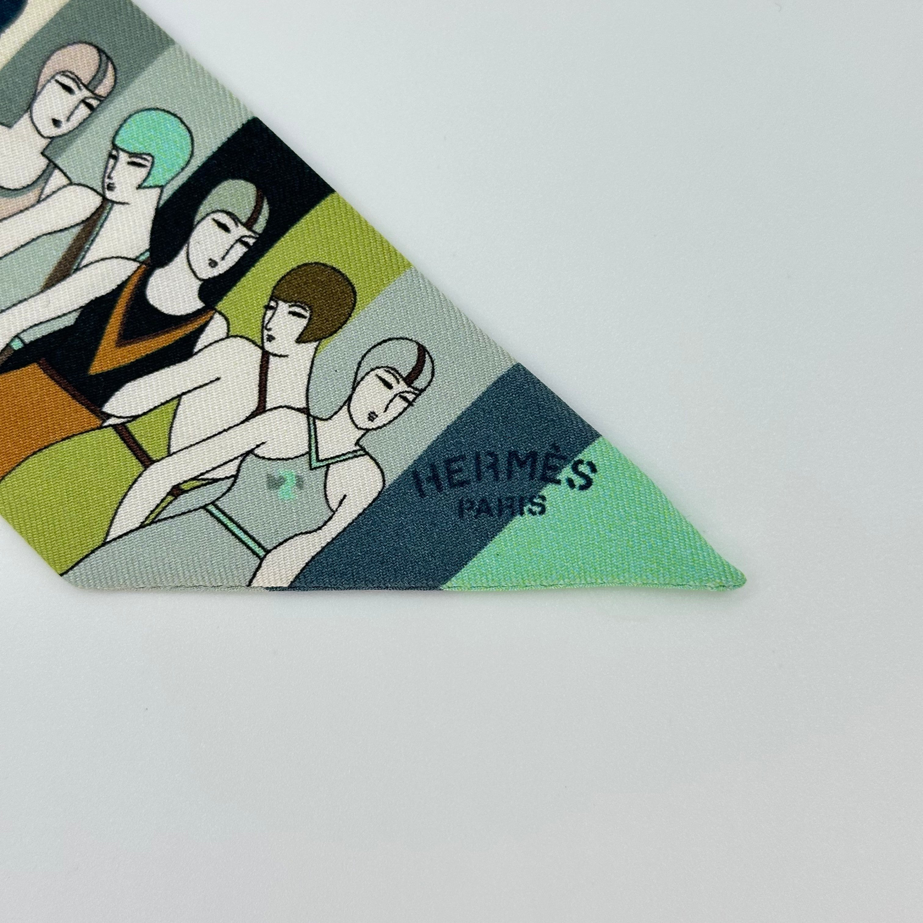 Hermes Les Baigneuses Silk Twilly Scarf 100%Silk
