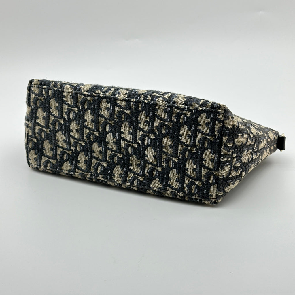 Dior Oblique Canvas Navy Leather Shoulder Bag