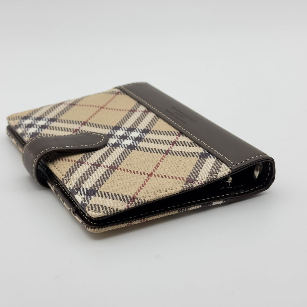 Burberry Nova Check Canvas Brown Agenda Cover Wallet