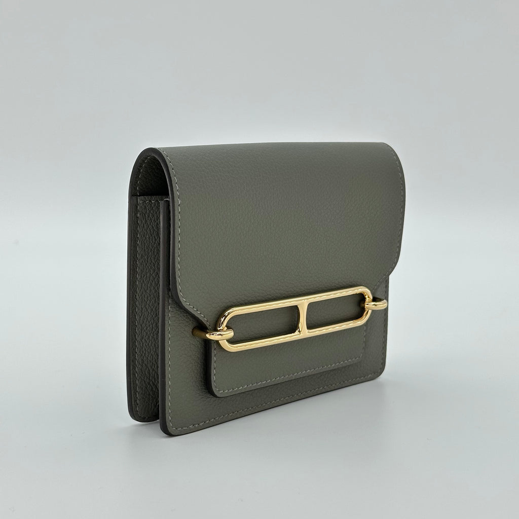 Hermès Roulis Slim Wallet Gris Meyer Evercolor Permabrass Hardware Z Stamp