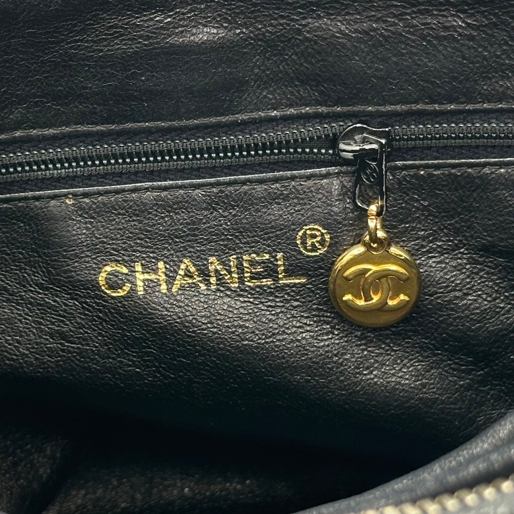 CHANEL Matelassé 2nd Series Camera Bag Lambskin Black Gold Hardware Charm Shoulder Bag