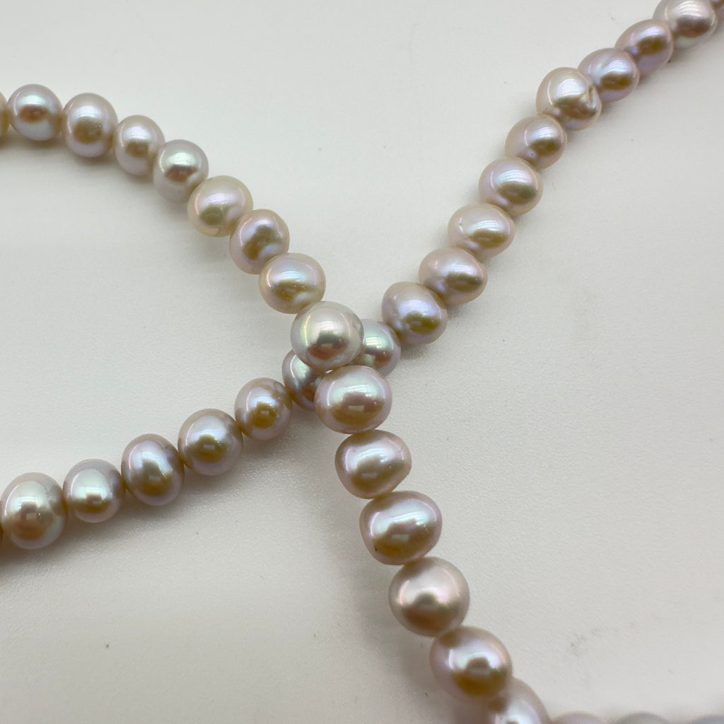 Tasaki Double Strand 5.7mm Freshwater Pearl K14 Gold Necklace