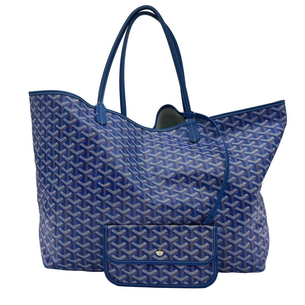 Goyard Saint Louis GM PVC & 가죽 토트백 블루
