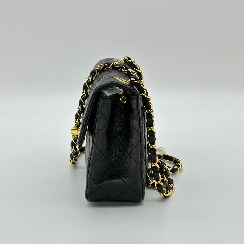 Chanel Matelasse Mini Chain Shoulder Bag Coco Mark Gold Hardware Black 0 Series