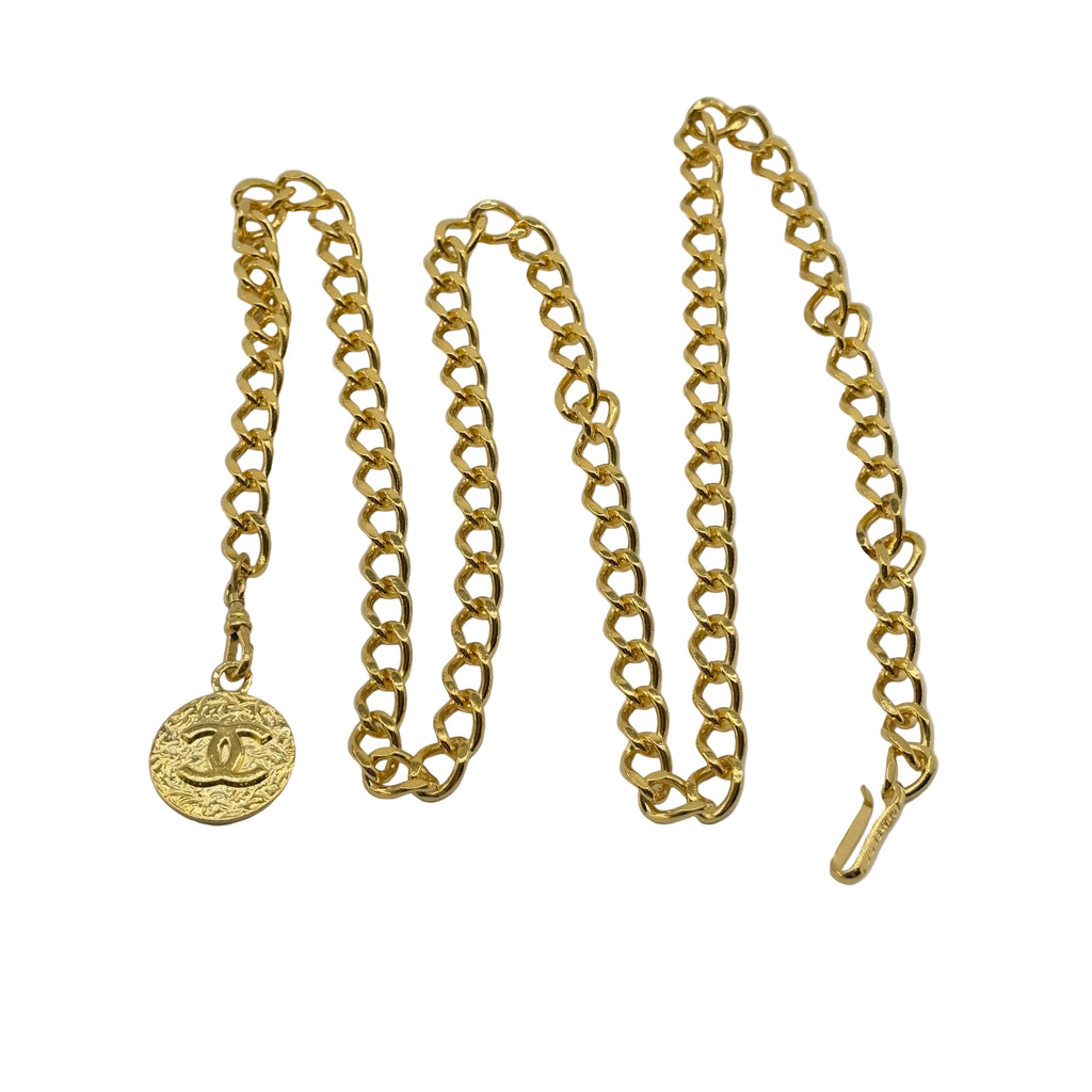 Chanel Gold Chain Coco Mark Medallion Belt