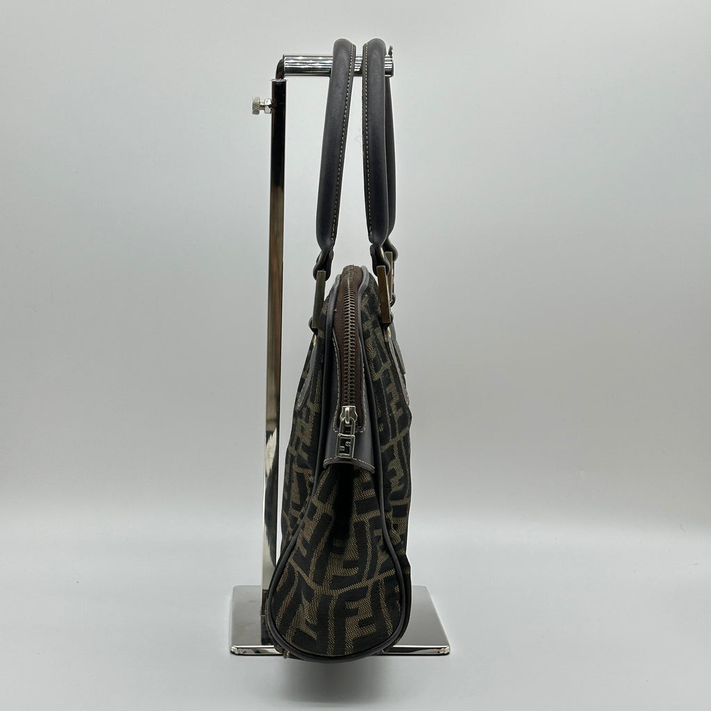 Fendi Zucca Canvas Dome Small Brown Handbag