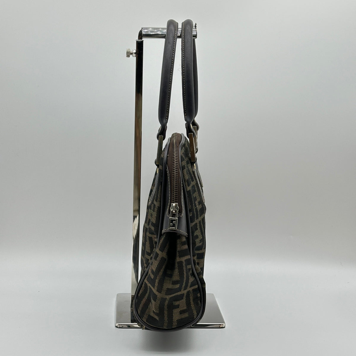 Fendi Zucca Canvas Dome Small Brown Handbag