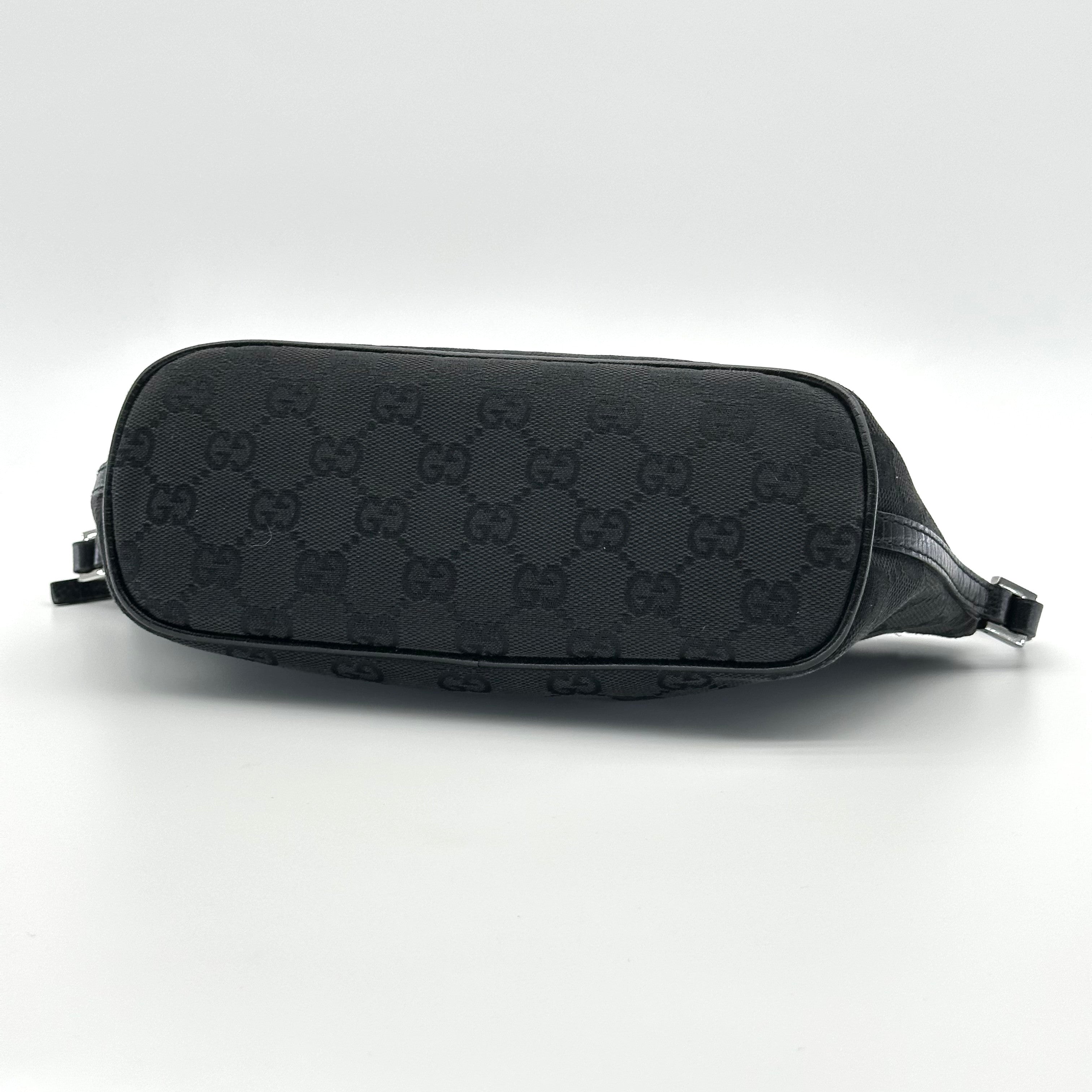 Gucci GG Monogram Black Boat Pochette Handbag