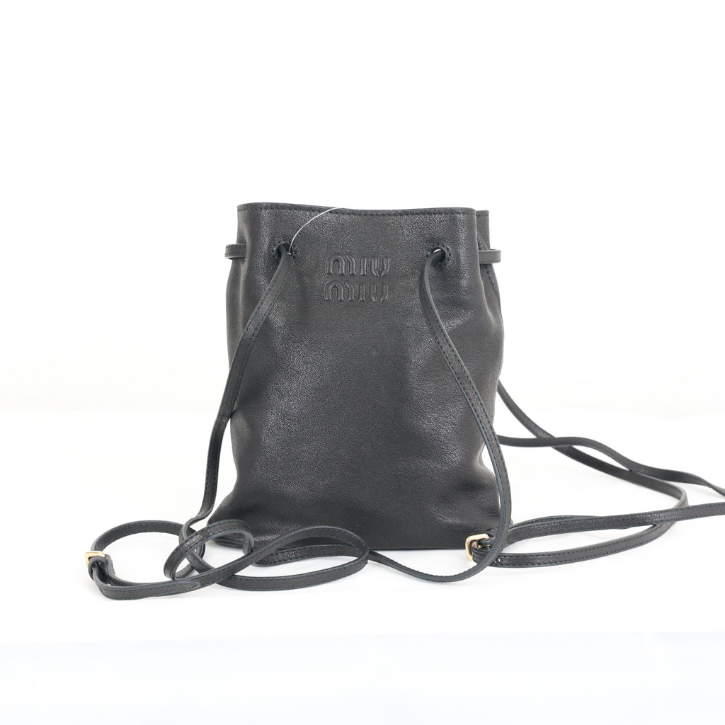 Miu Miu Nappa Leather Mini Bucket Bag Soft Shoulder Bag Crossbody