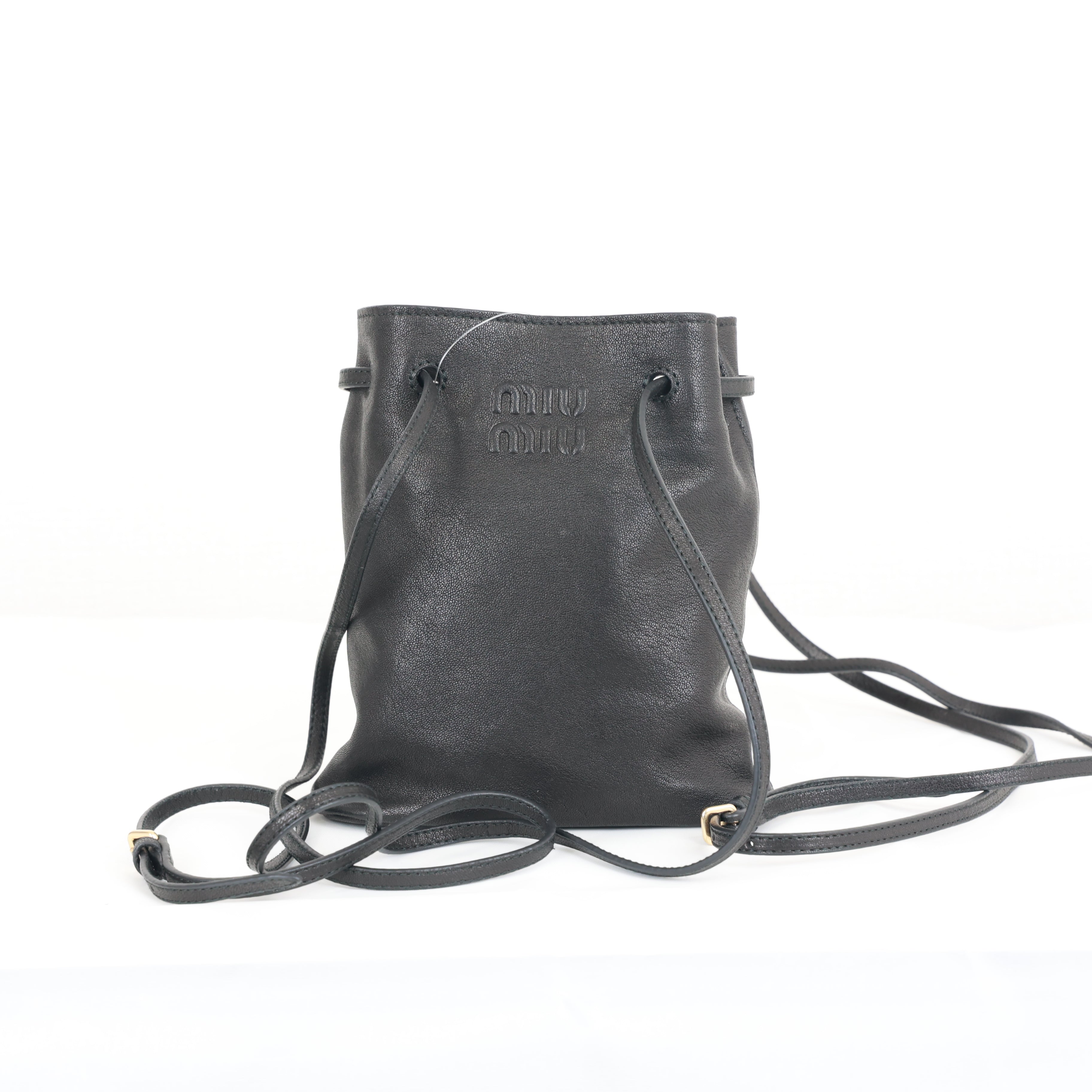 Miu Miu Nappa Leather Mini Bucket Bag Soft Shoulder Bag Crossbody