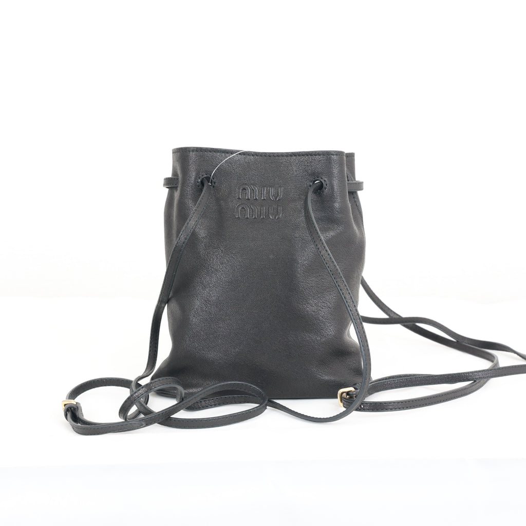 Miu Miu Nappa Leather Mini Bucket Bag Soft Shoulder Bag Crossbody
