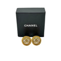 Chanel Vintage Pearl Clip On Earrings Twisted Coco Logo Ruffle Edge Round 94A