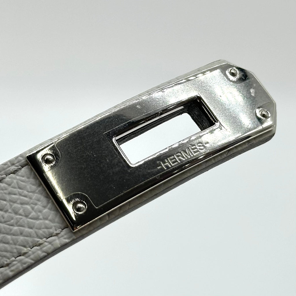 Hermès Hermes Kelly 18 White Belt with Silver Hardware U Stamp (2022) Epson