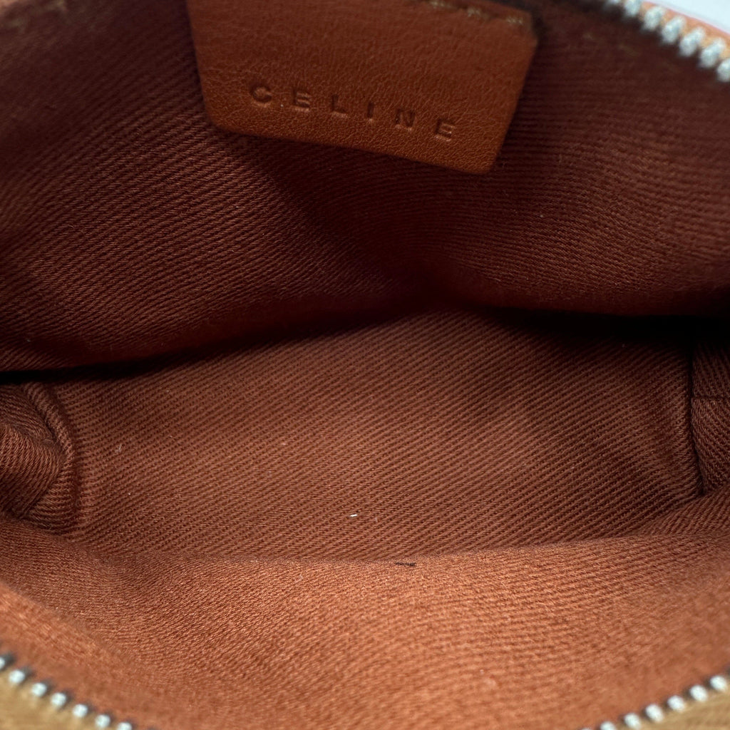 Celine Leather Macadam Logo Brown Coin Case
