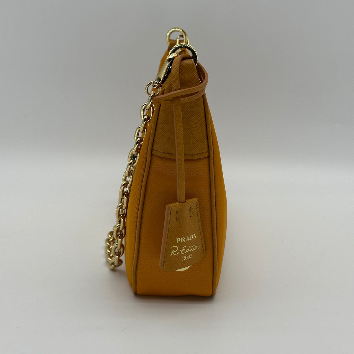 Prada Tessuto Nylon & Leather 2 Way Shoulder Bag Orange