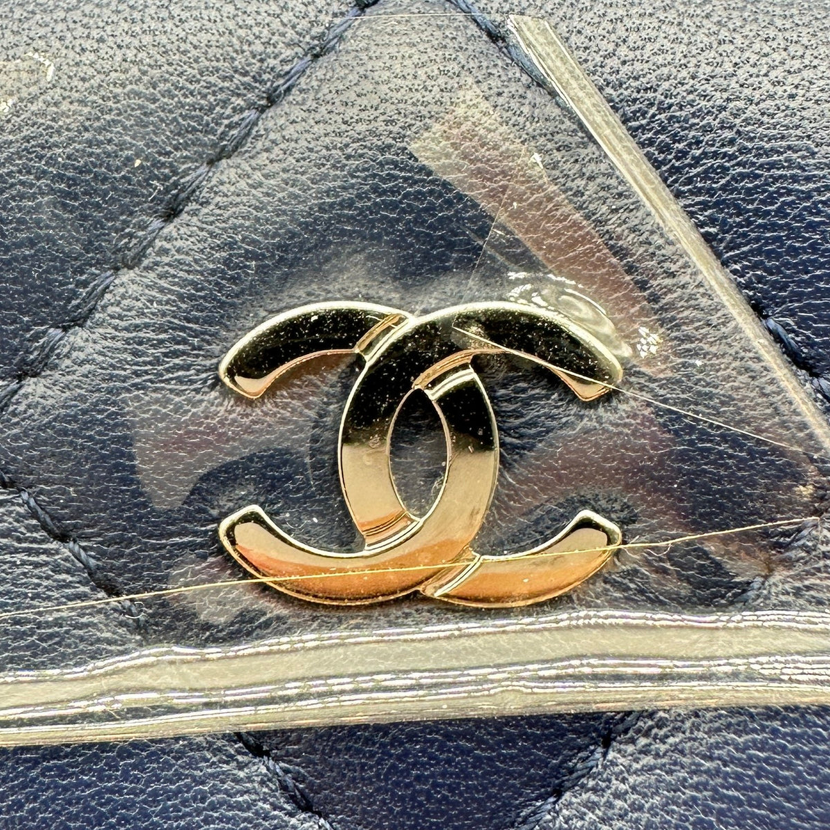 Chanel Quilted Lambskin Navy Clutch Bag