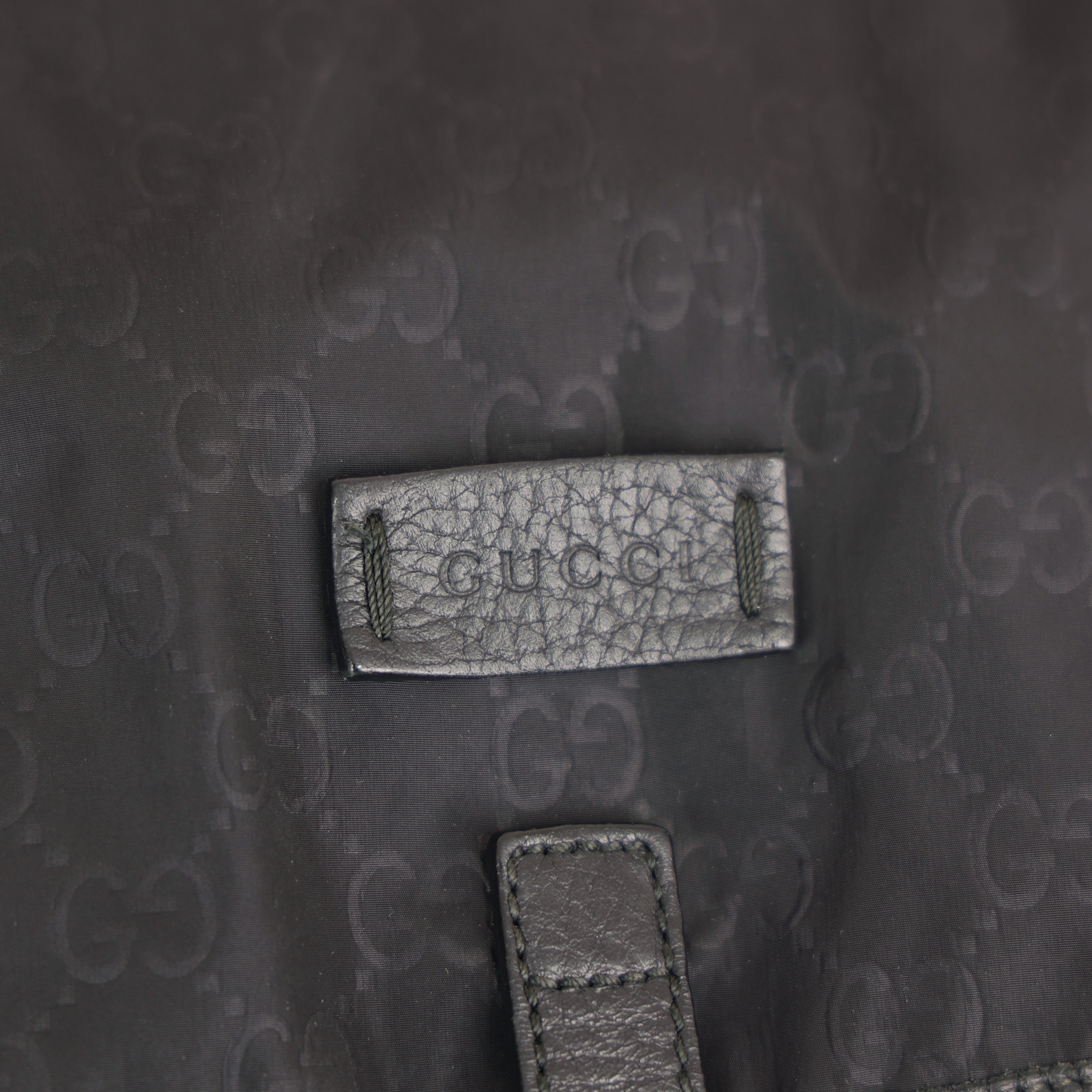 Gucci GG Nylon Backpack Drawstring Double Pocket Casual Bag