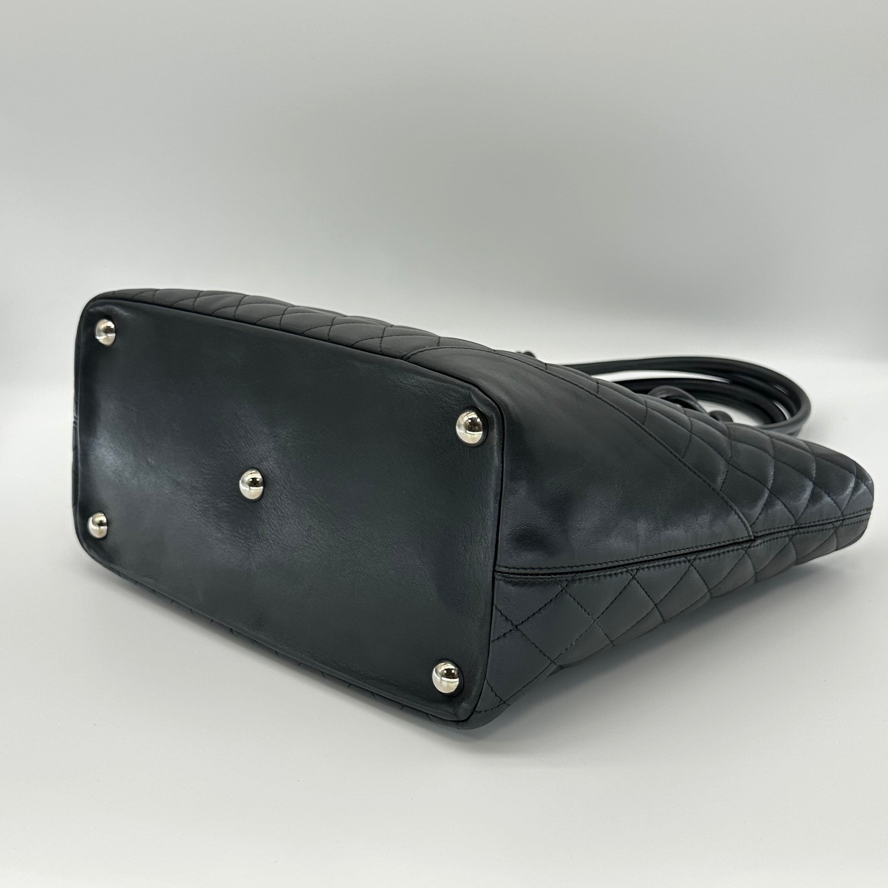 Chanel Cambon Leather Tote Bag black