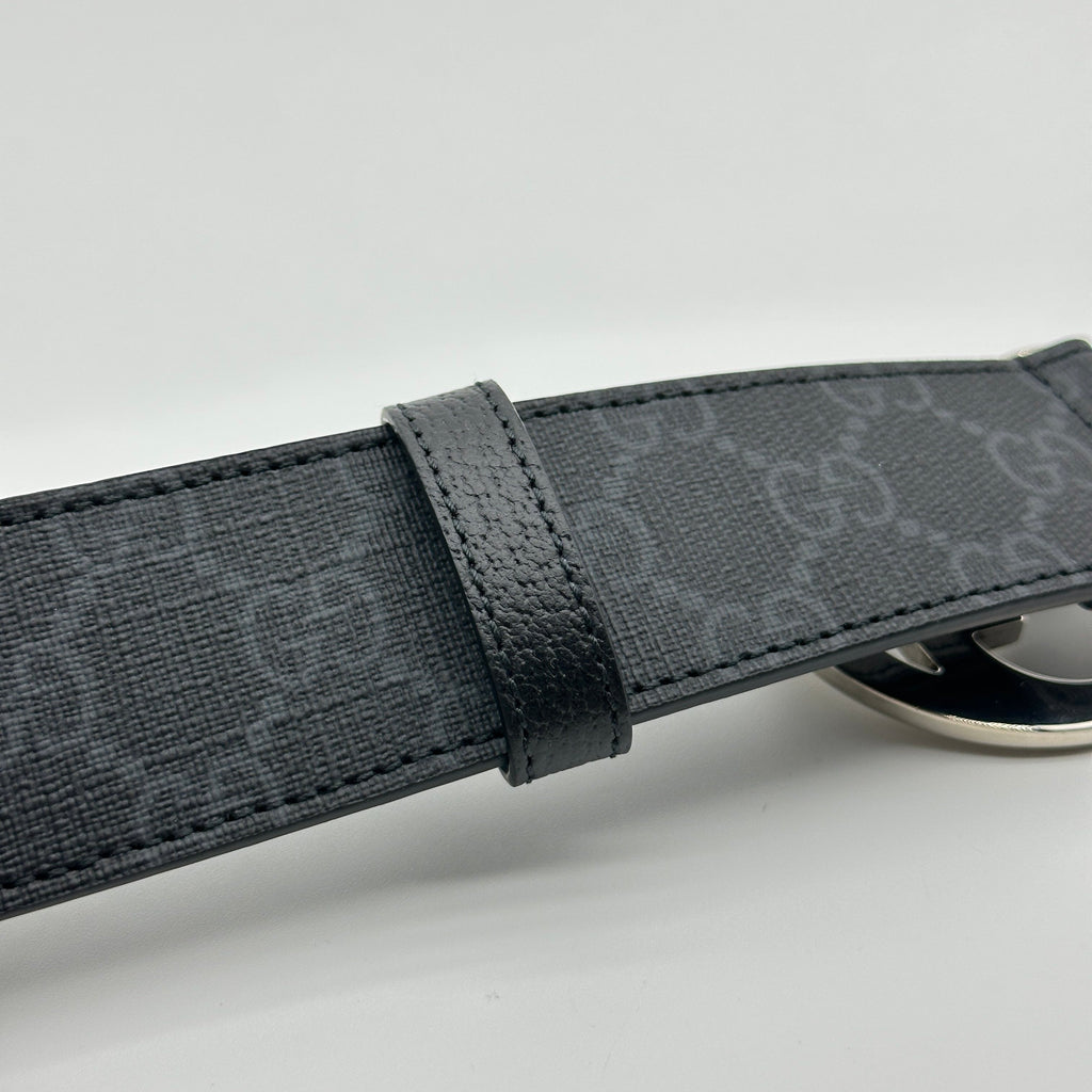 gucci gg supreme leather belt black