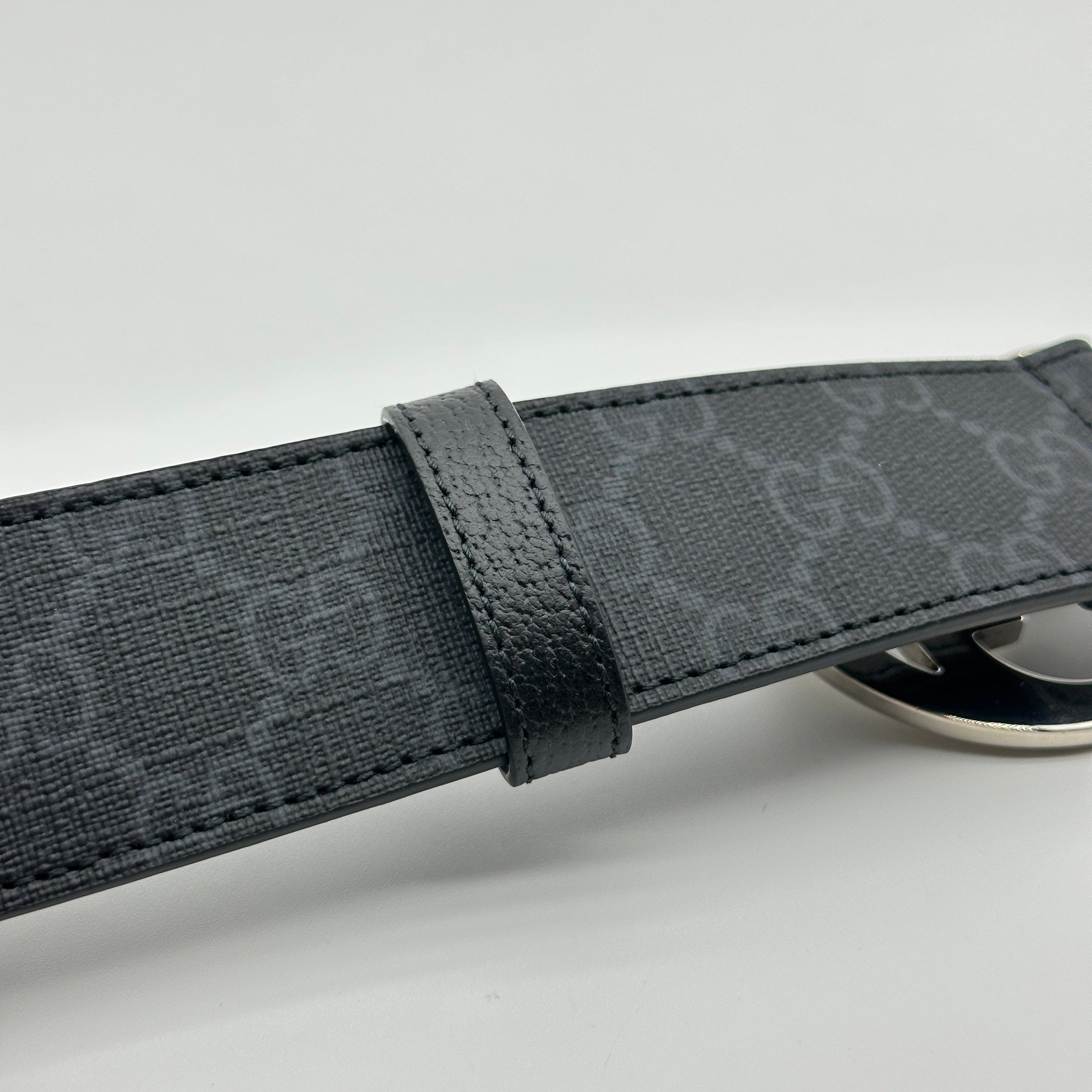 gucci gg supreme leather belt black
